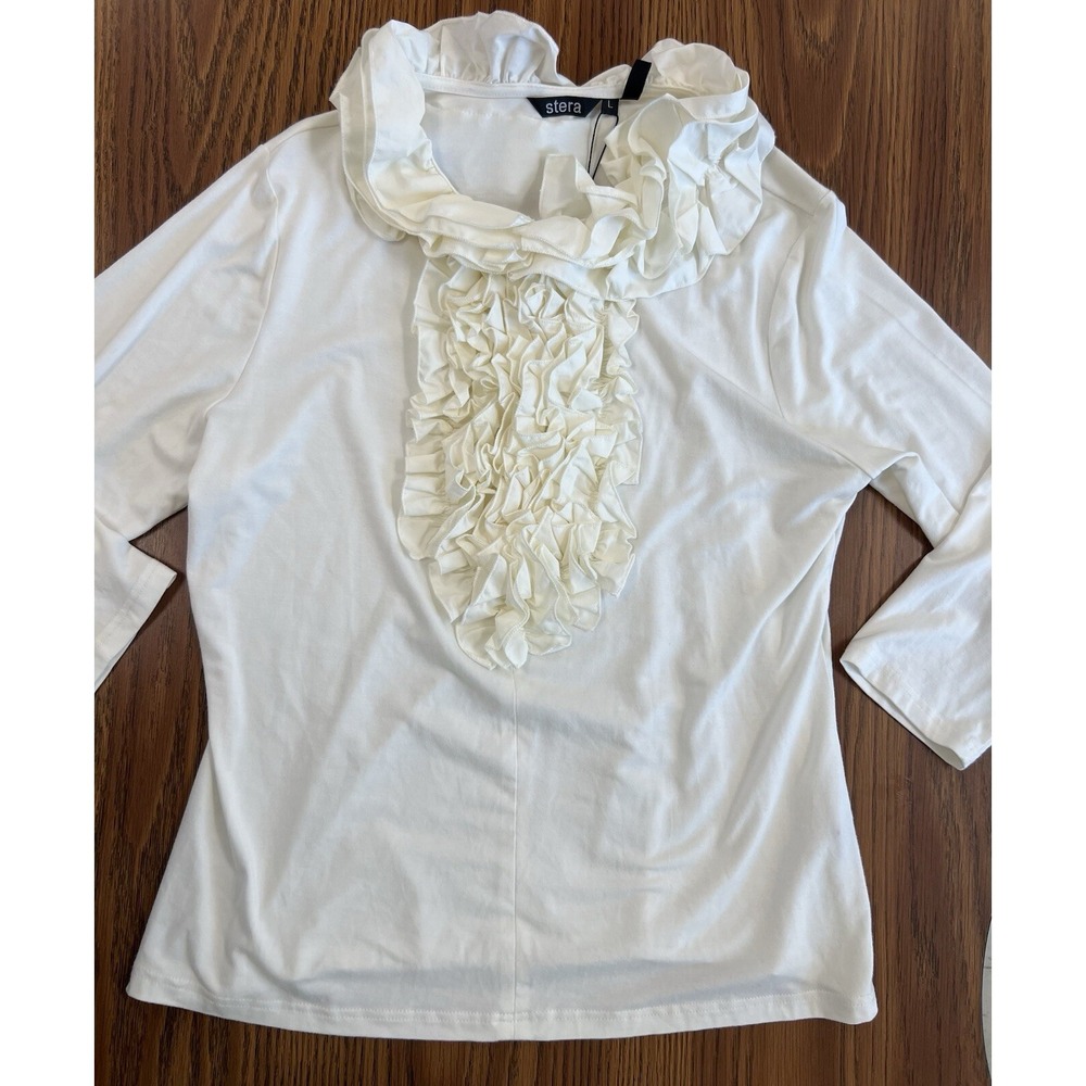 Stera Large Cream‎ Ruffle Soft NWT - Picture 9 of 13